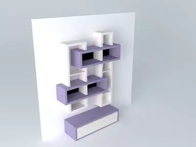 Modern purple wall furniture Free 3D model