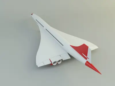 concorde passenger plane model 3D model