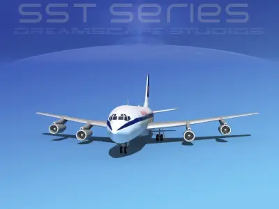 Boeing 707-320 SS JAT Yugoslavia  3D model