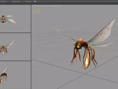 Cartoon Mosquito Monster Low-poly 3D model