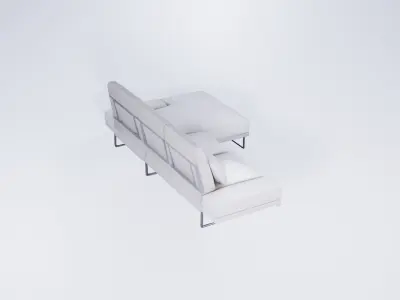 Low Poly Outdoor Corner Sofa - Garden Lounge Sectional 3D model