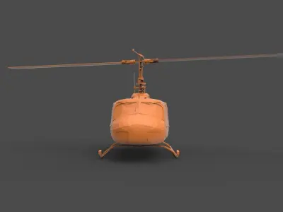 UH-1H orange helicopter 3D print model