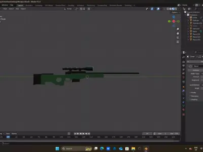 Game Ready Low Poly Sniper Rifle Low-poly 3D model