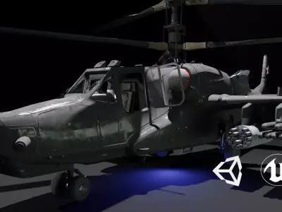 Ka-50-Black-Shark military helicopter Low-poly 3D model