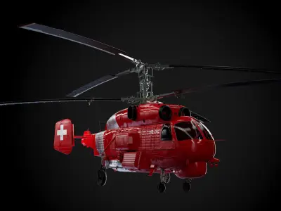 Ka-28 Helicopter sub div model in 3 different color schemes 3D model