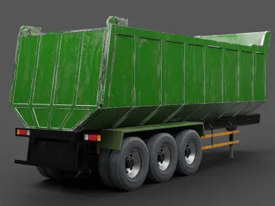 Dusty agricultural trailer 3D model