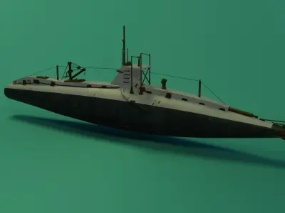 HMS A 13 Sub Low-poly 3D model
