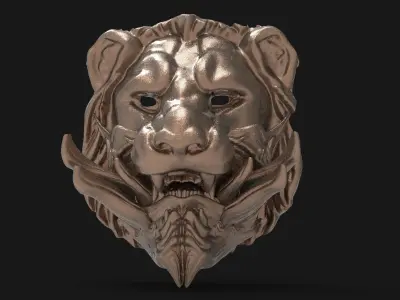 Samurai lion mask 1 3D model