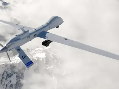 MQ-1C Drone Low-poly 3D model