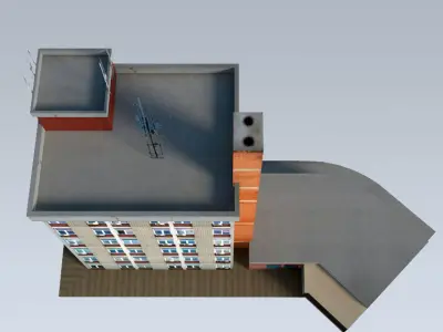 Communist administrative building Low-poly 3D model