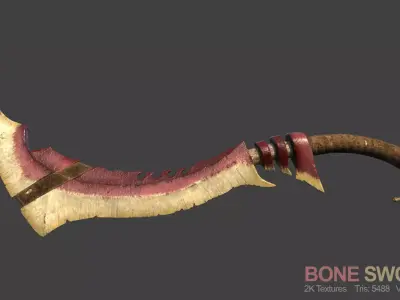Bone Sword Low-poly 3D model