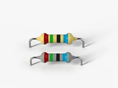 PBR Resistor model with 2K textures 3D model