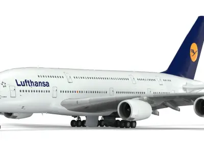 Airbus A380 Lufthansa - Element 3D 3D model