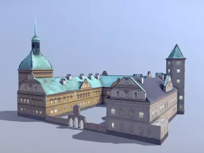 Karlovy Zamek Struzna Low-poly 3D model