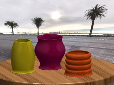 Modern Trio Planter Set 3D print model