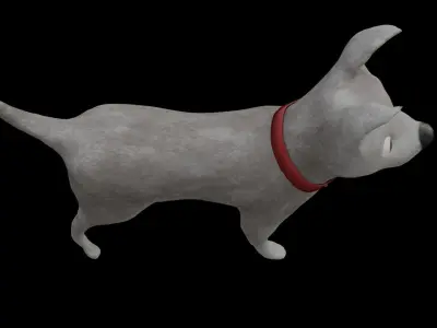 White Dog Free low-poly 3D model