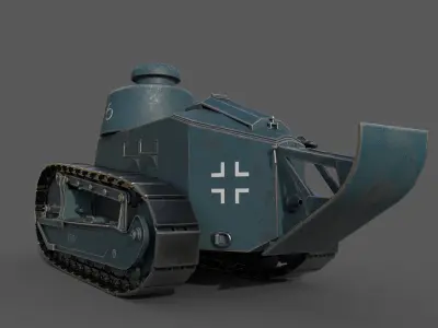 Renault FT 1917 game-ready model Low-poly 3D model