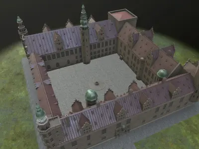 Kronborg Castle Low-poly 3D model