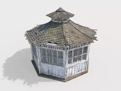 Old Wooden Pergola 3D model