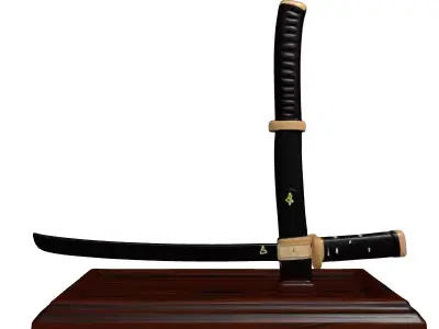 Japanese Katana Wakizashi Display Stand 3D model