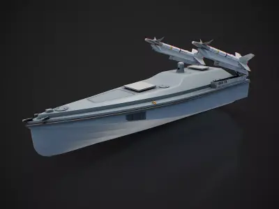 Multi purpose Unmanned Surface Vessel Magura Low-poly 3D model