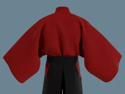 Samurai hakama Low-poly 3D model