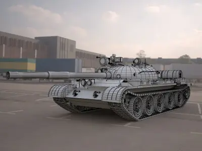  t62 military tank 3D model