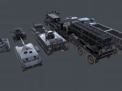 Tanks for RTS Game Pack Low-poly 3D model
