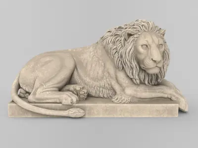 Recumbent Lion 3D Model