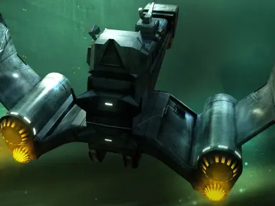 Cargo Sci fi Spaceship Free low-poly 3D model