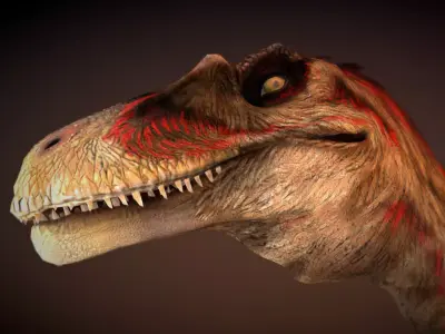 Dakotaraptor Low-poly 3D model