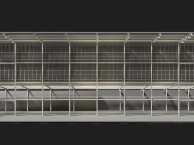 Factory building in section cut 24ZZ37 3D model