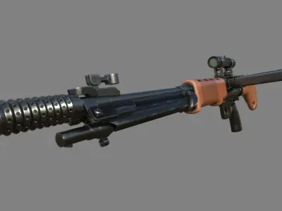 FG-42 German Paratrooper Rifle PBR Low-poly 3D model