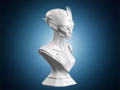 Alien Queen Bust 3D Print Model 3D print model