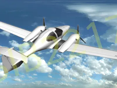 Diamond DA42 Low-poly 3D model