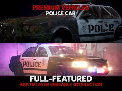 Police Car - Premium - Drivable and Interactable Low-poly 3D model