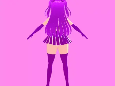 Anime Sci-Fi Idol Girl  Fully Rigged 3D Character for Games  Low-poly 3D model