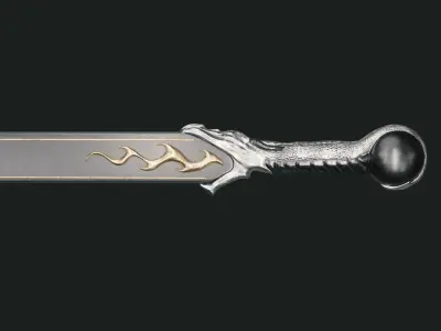 Dragon Blade - game-ready sword Low-poly 3D model
