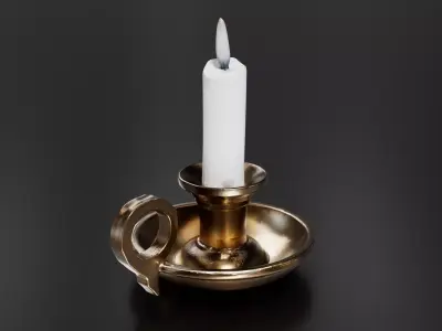 Old candle 01 3D print model