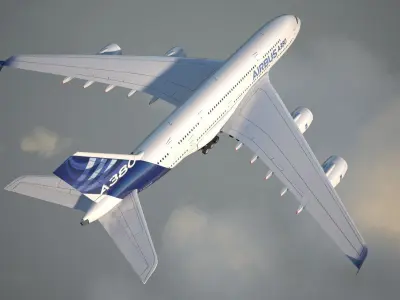 Airbus A380 with interior 3D model