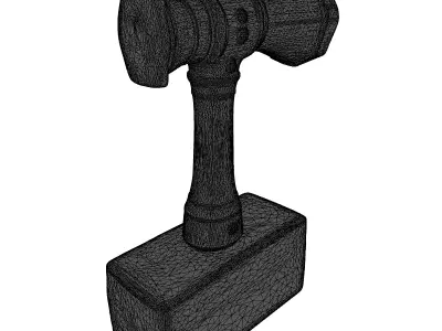 Weathered Stone Hammer 3D Model 3D model