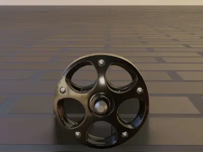 E-Scooter Rim with Procedural PBR Material Setup 3D model