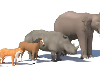 Low Poly Animals Free 3D model