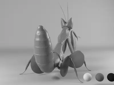 Mantis praying 3D model