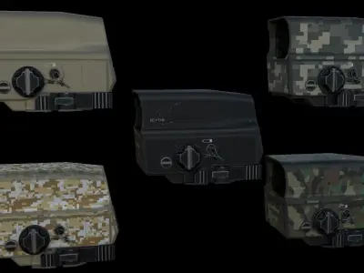 Hurricane Holographic Sight Low-poly 3D model