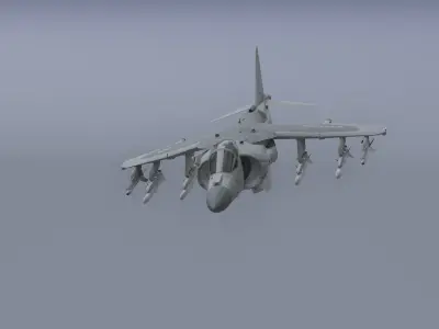 H-rier plus - fighter jet  Low-poly 3D model