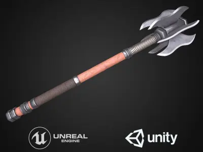 Medieval mace Low-poly 3D model 20