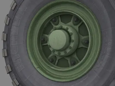 Military vehicle Tire 3d model 02 3D model