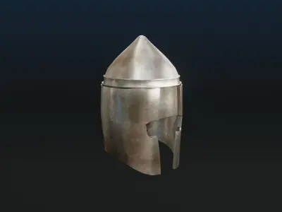 Medieval city guard helmet Low-poly 3D model