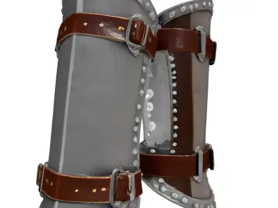 BattleWorn Steel Vambrace 3D Model 3D model